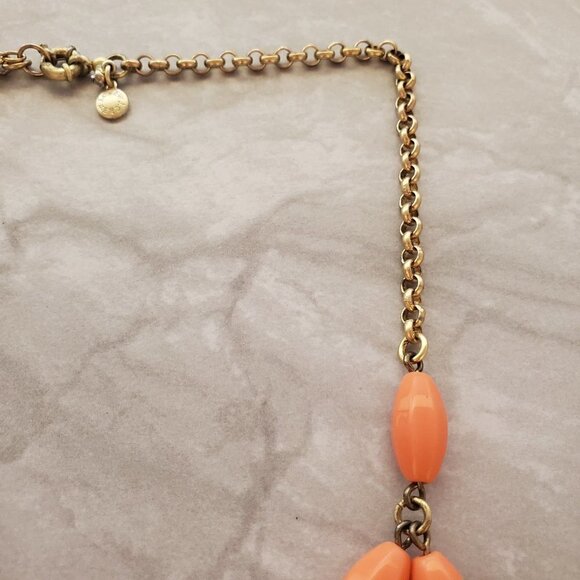 🧡 J.Crew Orange Geometric Beaded Statement Necklace 🧡 - Picture 4 of 15